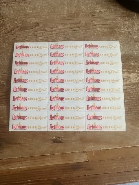 Liefmans kriek brut set sticker klein, Ophalen of Verzenden, Nieuw, Reclamebord, Plaat of Schild, Overige merken