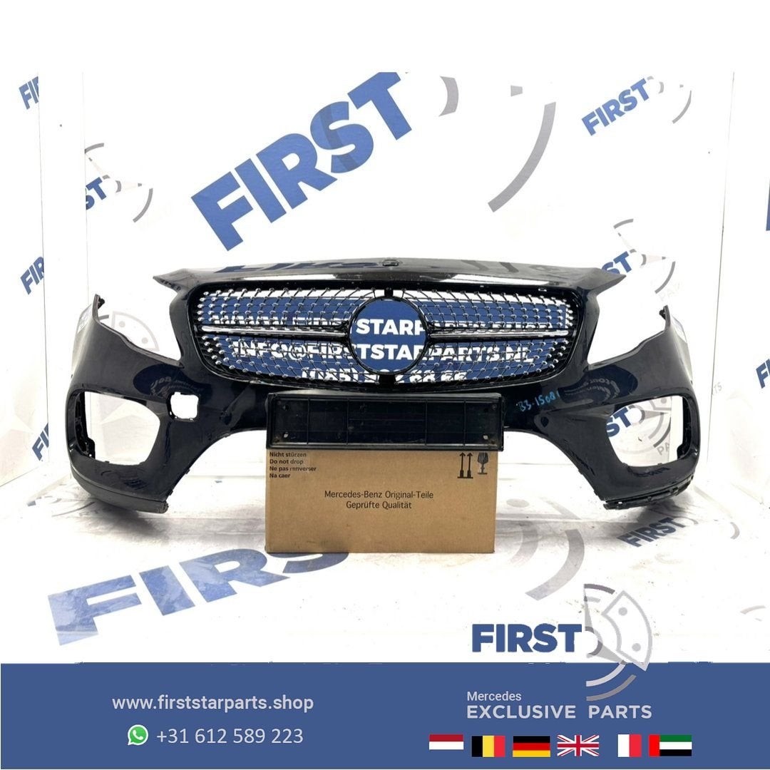 W156 BUMPER + DIAMOND GRIL FACELIFT GLA AMG VOORBUMPER ZWART, Utilisé, -, Avant, -