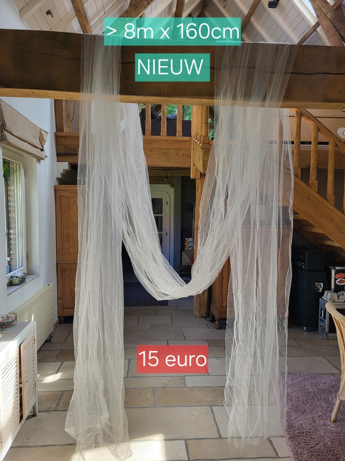 Thule / voile voor trouwboog/communie /versiering

NIEUW (ni, Hobby en Vrije tijd, Feestartikelen, Ophalen of Verzenden