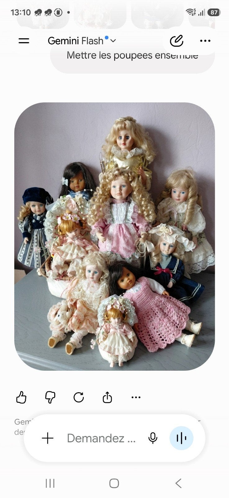 lot (3) poupees en porcelaine, Collections, Poupées, Enlèvement, Comme neuf, Poupée