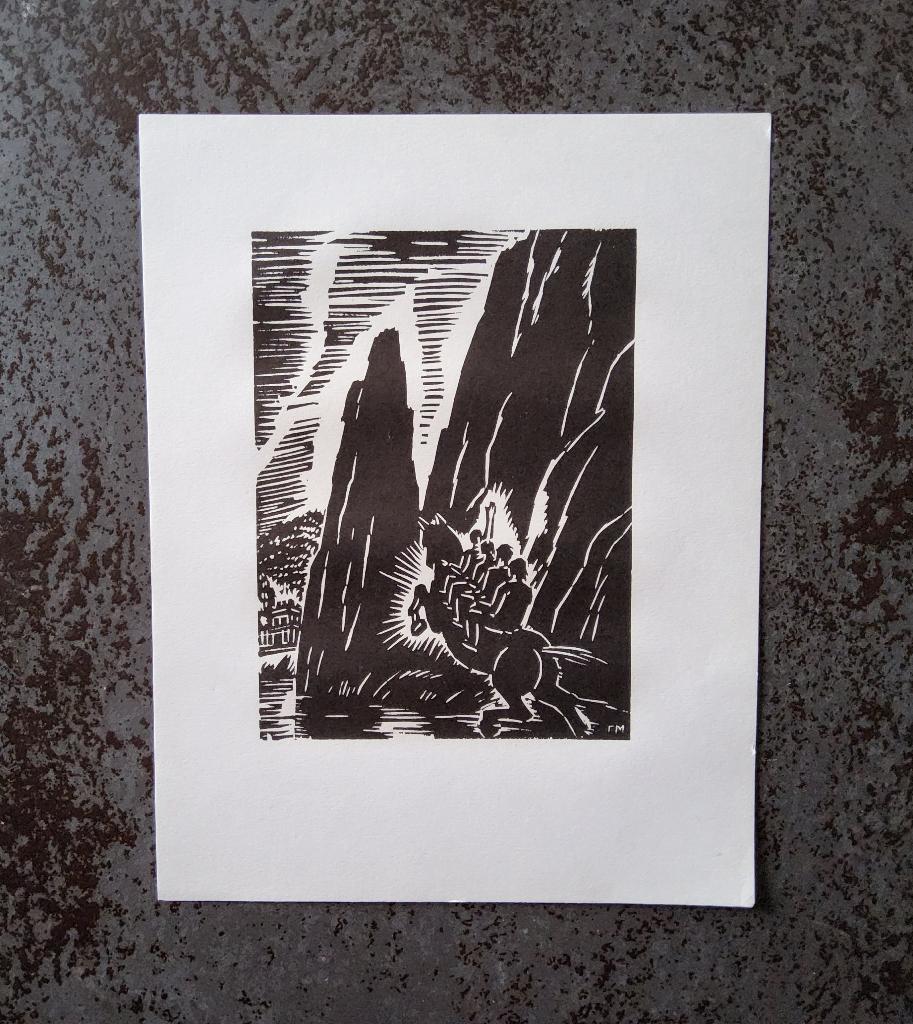Houtsnede De Bayard rots door Frans Masereel, 1950 - 1999, 19 cm, Ophalen of Verzenden, Gesigneerd