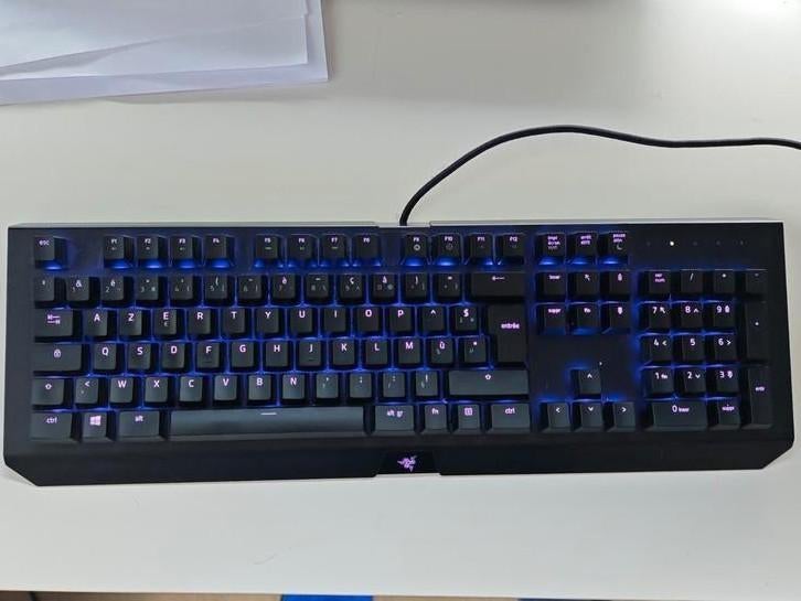 Razer BlackWidow mechanisch gamingtoetsenbord, Ophalen, Gaming toetsenbord, Azerty, Zo goed als nieuw