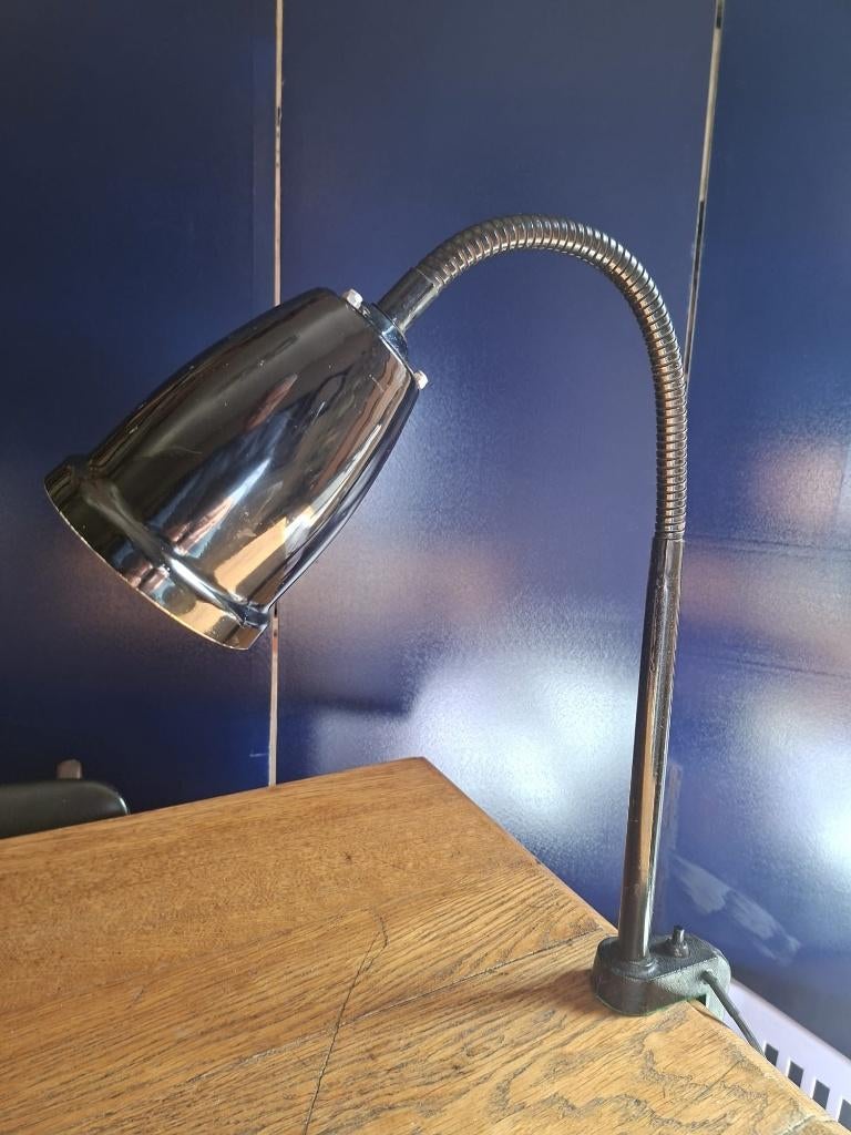 Lampe à pince Erpe, lampe d'établi, col de cygne, 50/60s, Enlèvement ou Envoi