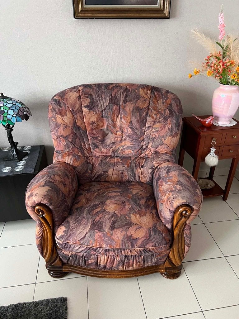 Salonzetels 3+1+1, Huis en Inrichting, Ophalen, Hout, Gebruikt, Driepersoons