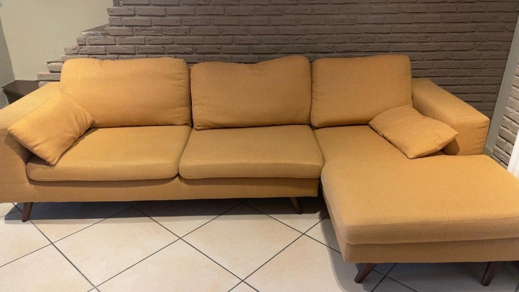 Canapé avec méridienne 284 x 150 cm, Huis en Inrichting, Ophalen, Hout, 250 tot 300 cm, Gebruikt