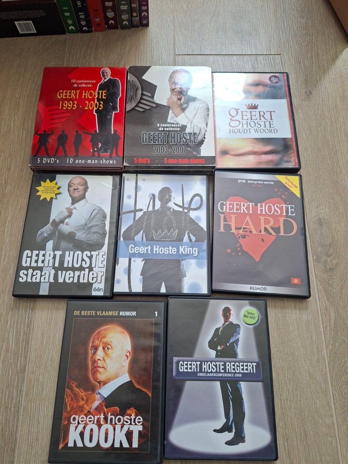 Grote verzameling Geert Hoste DVD's & Boxen (15+ eindejaarsc, Cd's en Dvd's, Ophalen, Stand-up of Theatershow, Gebruikt, Vanaf 9 jaar