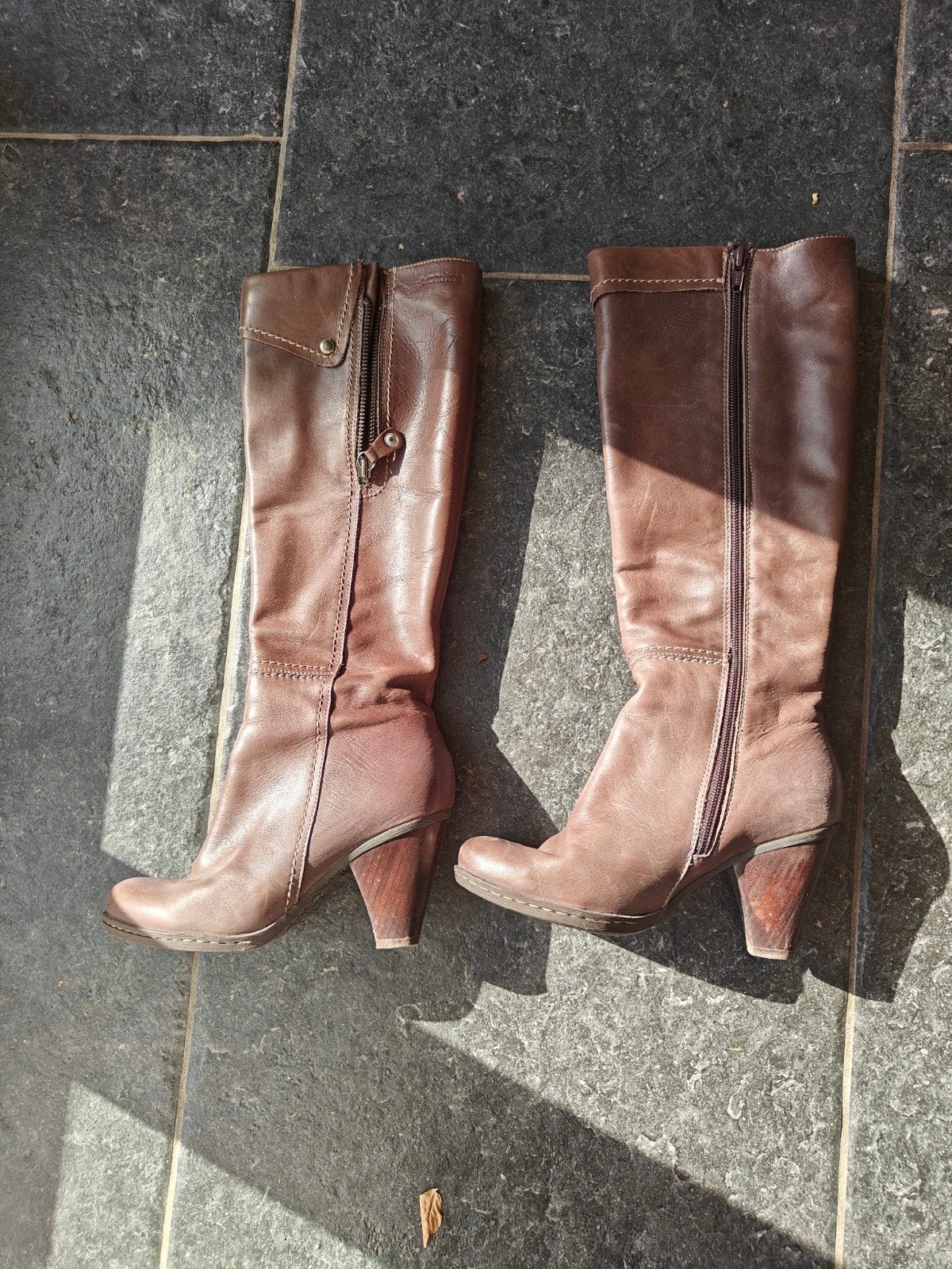 Lederen dameslaarzen maat 36 nieuw, Kleding | Dames, Ophalen, Hoge laarzen, Bruin, Wonders