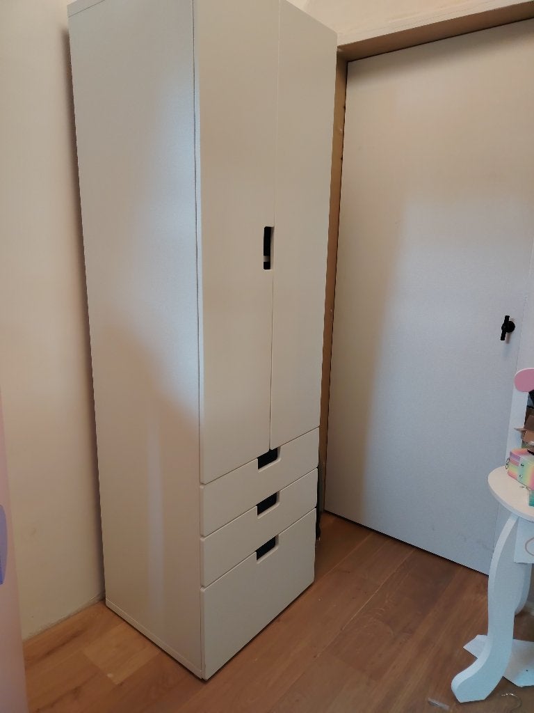 Witte IKEA-kleerkast met 3 lades – €30, Ophalen, Met lade(s), 50 tot 100 cm, Zo goed als nieuw