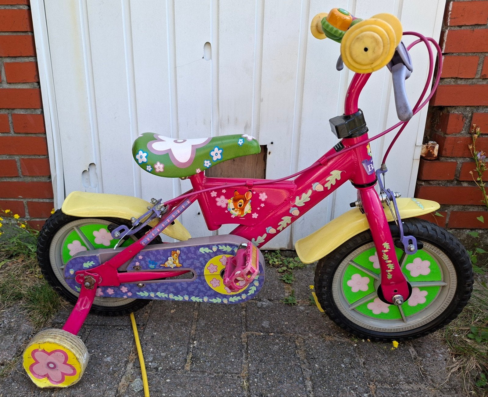 Kinderfiets Bambi 12 inch met zijwieltjes, Enlèvement, Moins de 16 pouces, Disney, Stabilisateurs