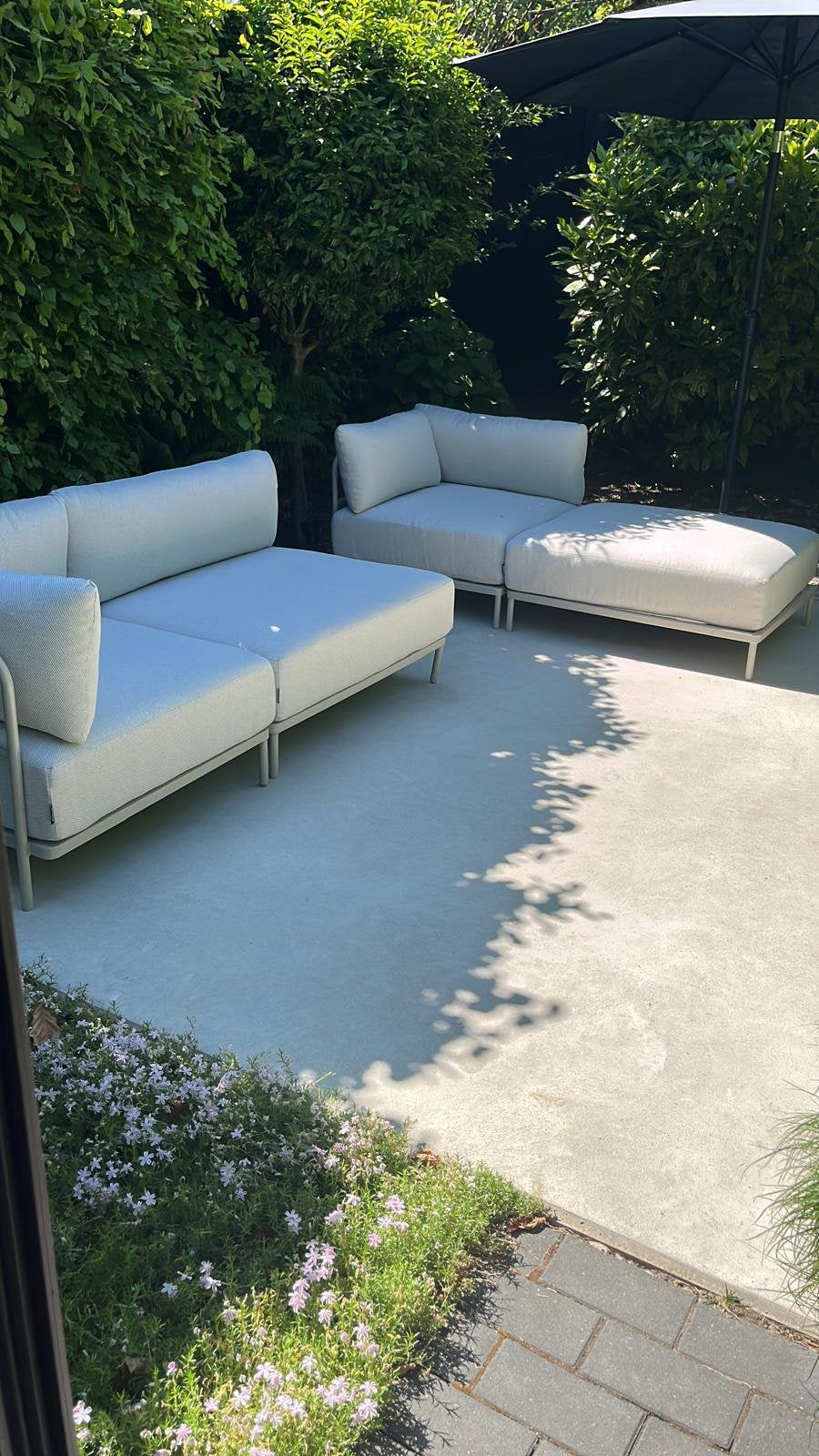 tuin loungeset 4 delig, Tuin en Terras, Ophalen, 6 zitplaatsen, Aluminium, Zo goed als nieuw