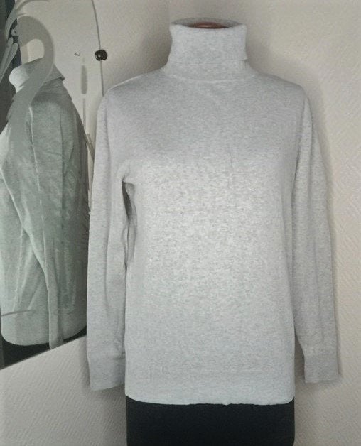 C&A : lichtgrijs rolcol pull coltrui maat M, Kleding | Dames, Maat 38/40 (M), Zo goed als nieuw, Grijs, C&A.