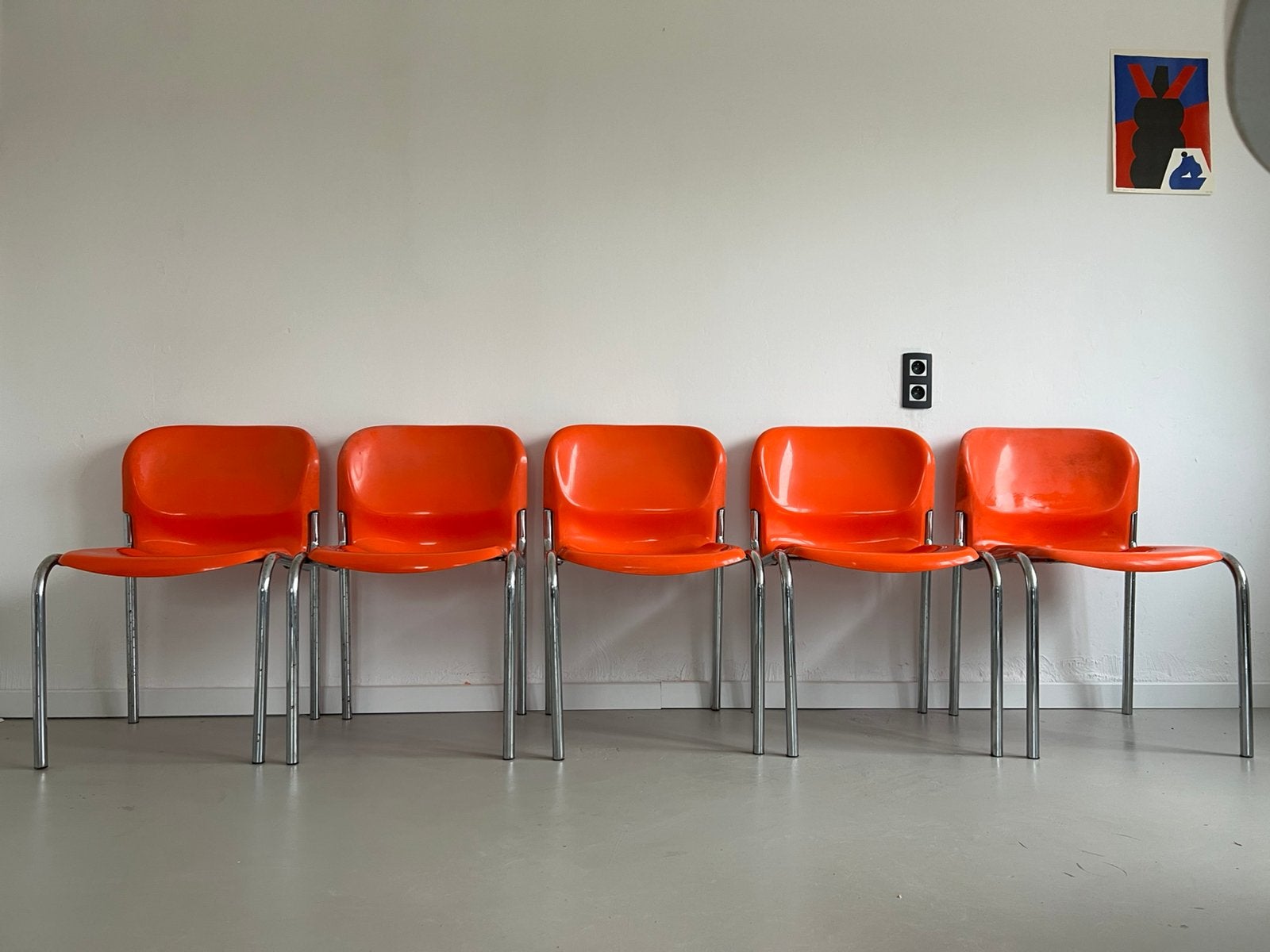 Vintage stoelen Gerd Lange 60’s, Ophalen, Zo goed als nieuw, Kunststof