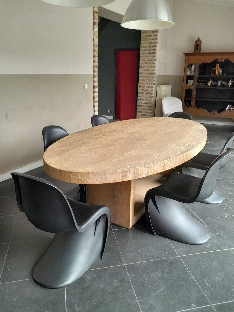 Table et chaises design, Maison & Meubles, Comme neuf, 100 à 150 cm, Enlèvement, Chêne