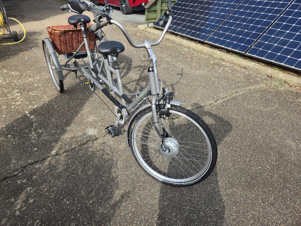 Driewiel tandem Tribike, Fietsen en Brommers, Ophalen, Vering, 10 tot 15 versnellingen, Zo goed als nieuw