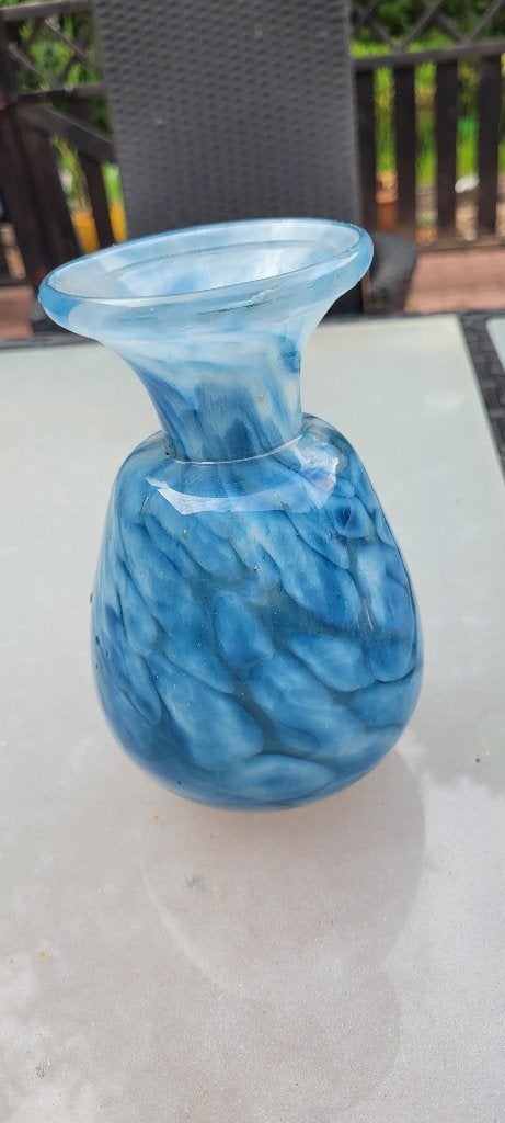 zwaar oud glas pasta vaasje (5iv294), Ophalen of Verzenden
