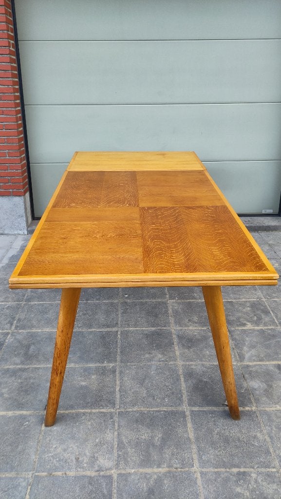 Table à manger extensible vintage — 154 à 274 cm, Maison & Meubles, Tables | Tables à manger, Enlèvement, Utilisé, 50 à 100 cm