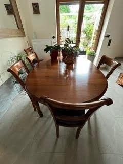 Table et chaises en merisier (style Louis-Philippes), Ophalen