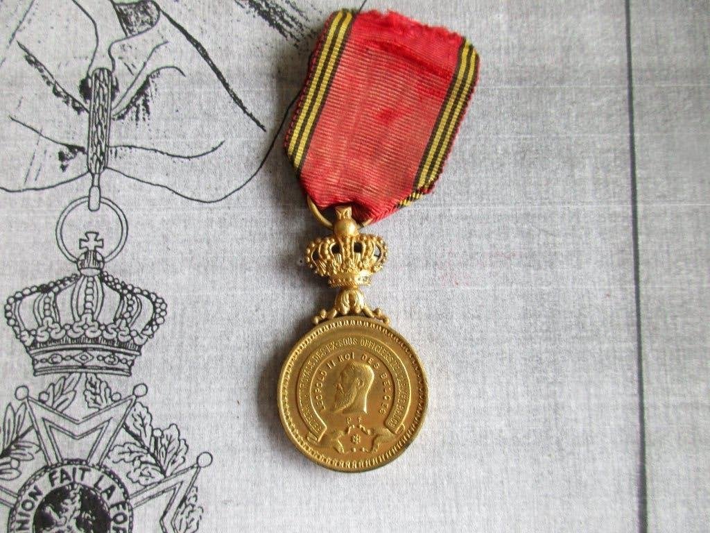 belgische medaille Leopold 2, Ophalen of Verzenden