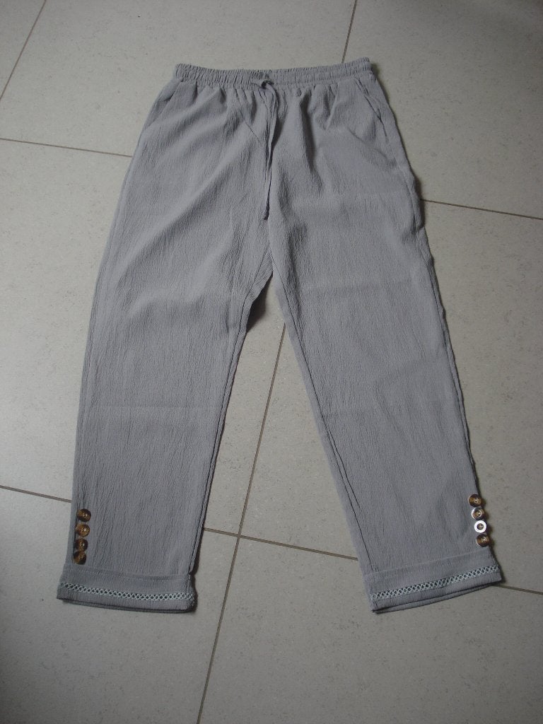 Nieuwe grijze broek, dames. mt L, Ophalen of Verzenden, Nieuw, Maat 42/44 (L), Grijs