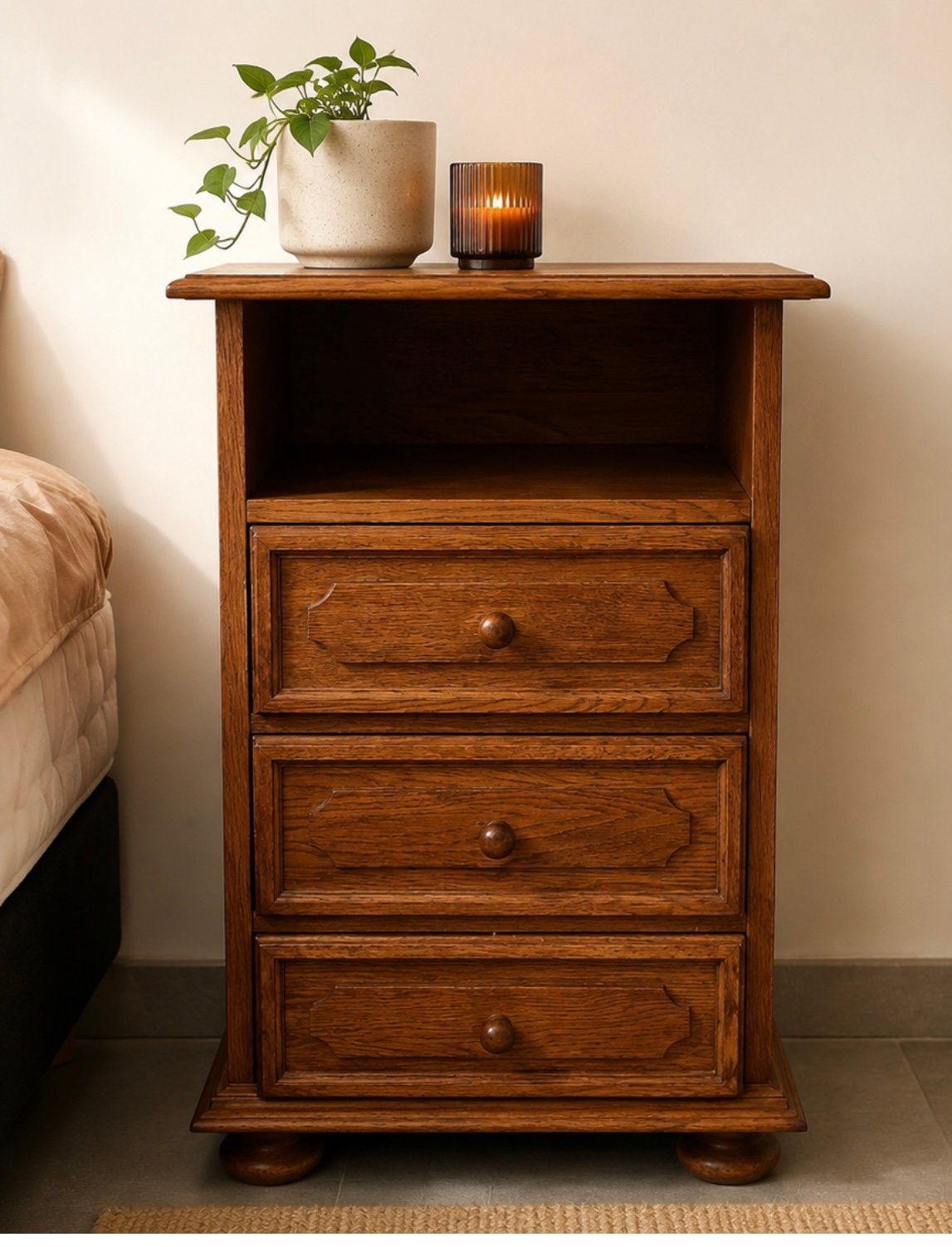 Table de chevet rustique | Bois, Maison & Meubles, Enlèvement, Comme neuf