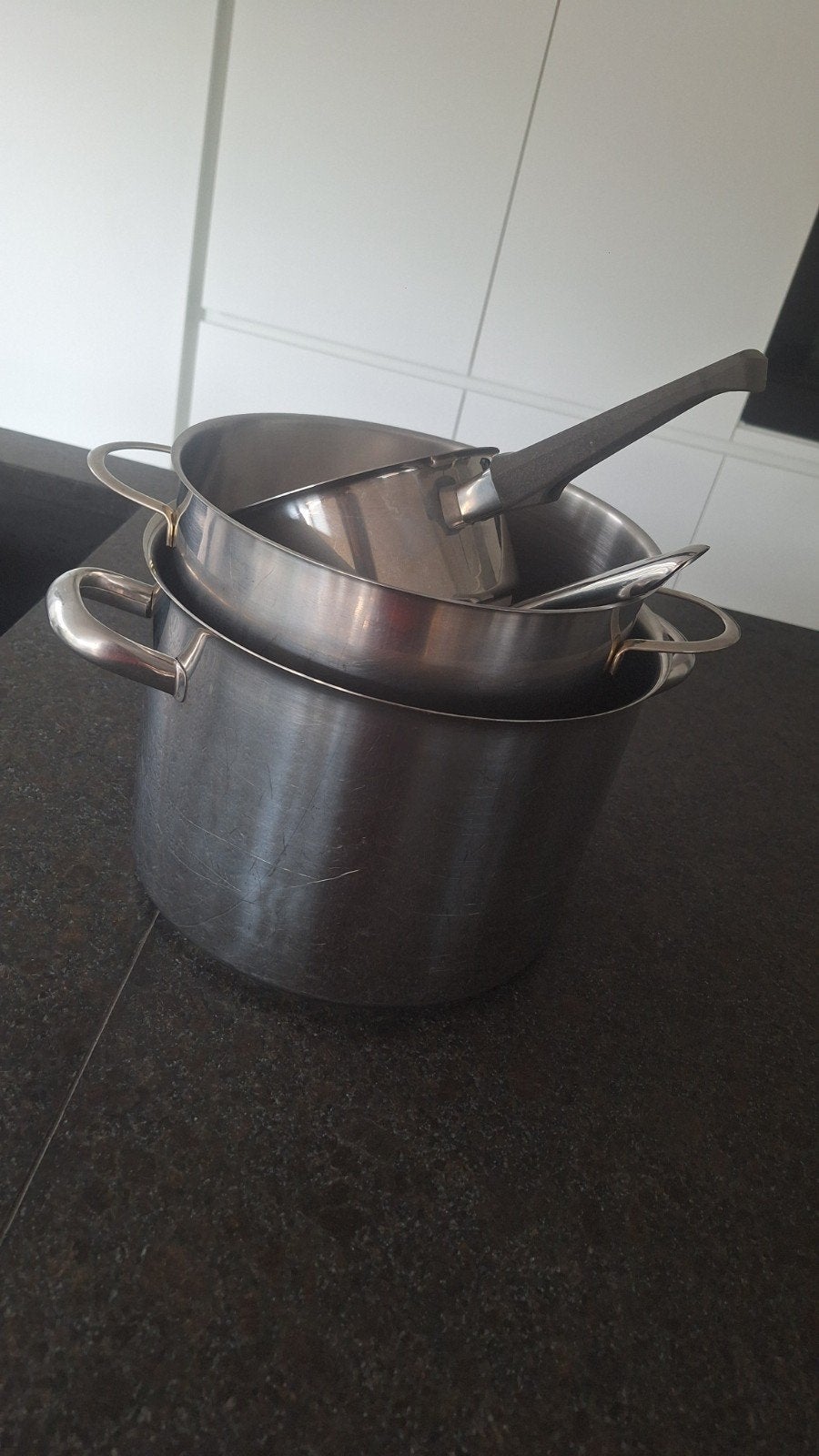 4 inox kommen voor op gas of keramische kookplaat, Huis en Inrichting, Ophalen, Inox