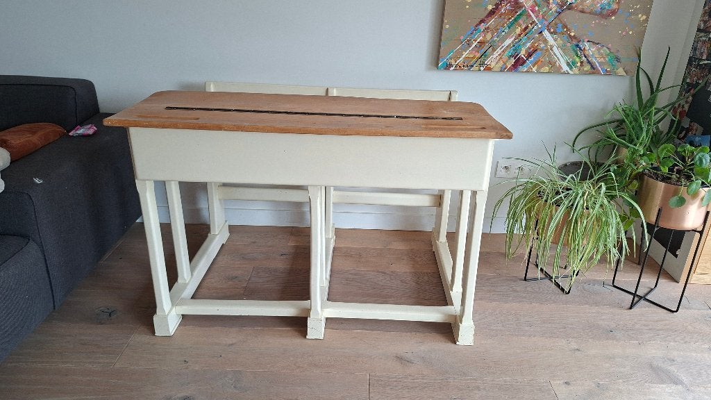 Lessenaar - schoolbank, Maison & Meubles, Bureaux, 83 cm, Bureau d'écolier, Enlèvement, Utilisé