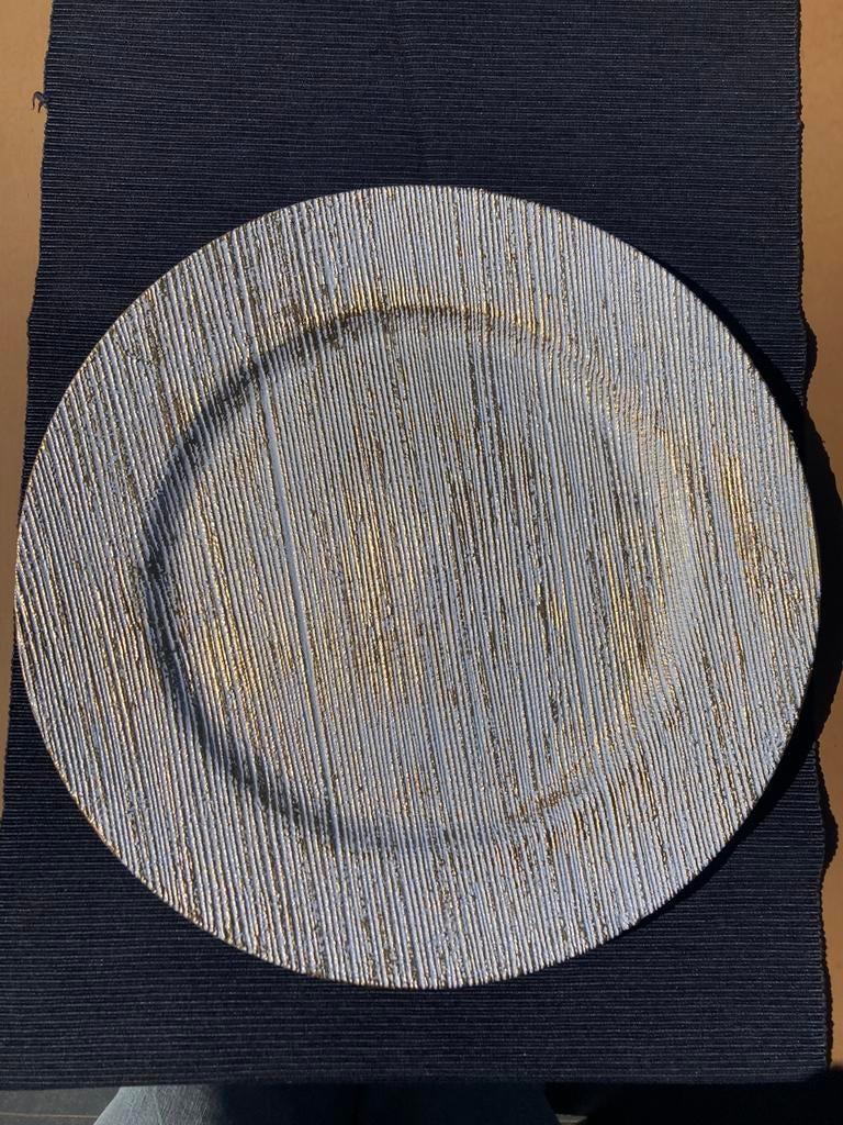 Decobord wit/goud 33cm diameter, Ophalen, Zo goed als nieuw, Overige materialen, Bord(en)