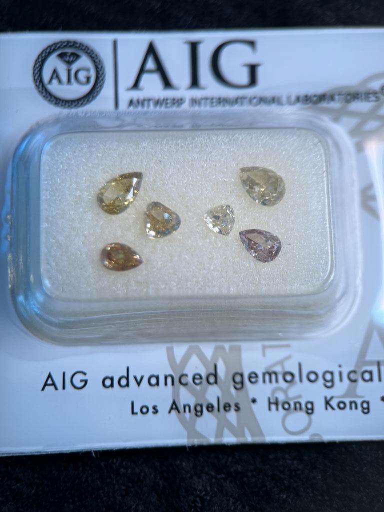 6 pear-cut diamanten 1,04ct very good (255), Enlèvement ou Envoi, Neuf