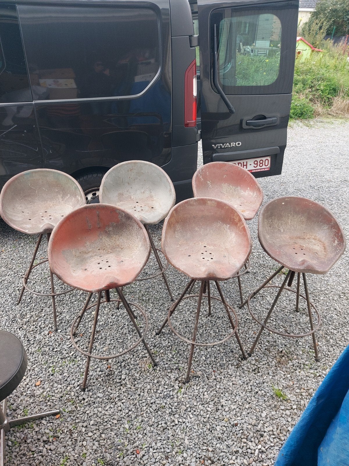 6  industriële stoelen, Enlèvement