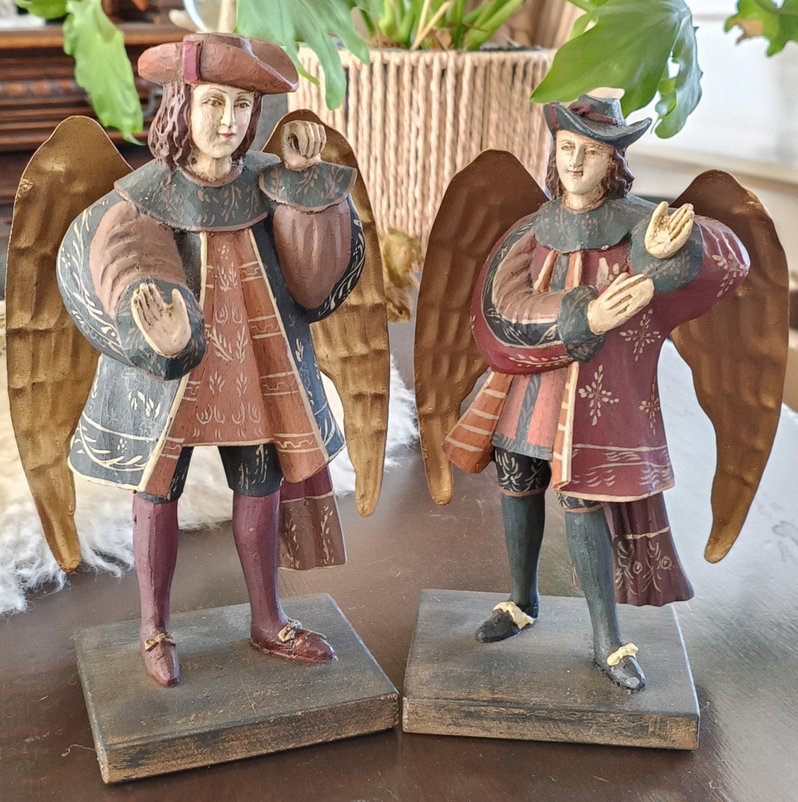 Spaanse houten engelen beelden religie, Antiek en Kunst, Ophalen of Verzenden