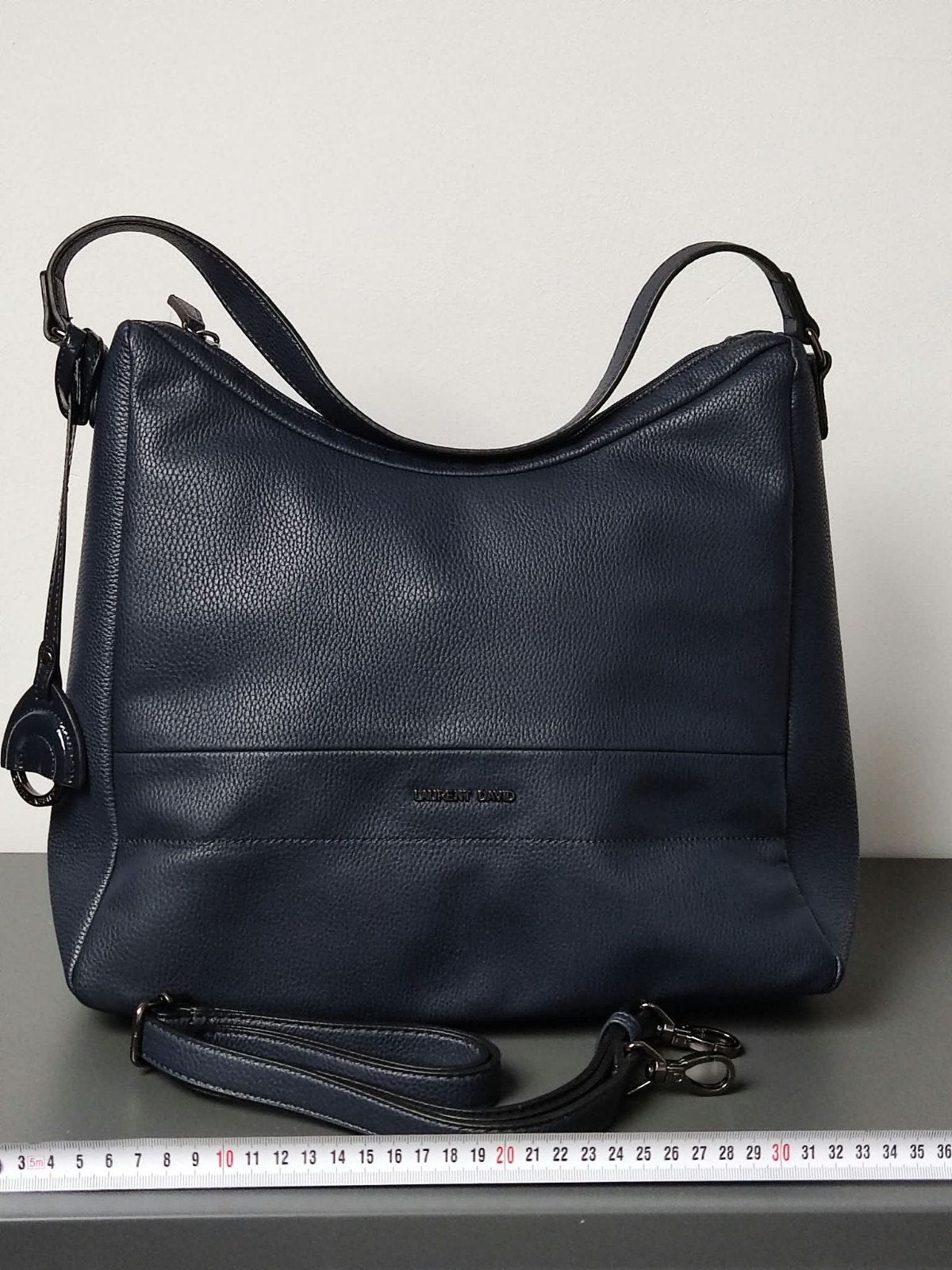 Sac à main/sac à bandoulière bleu foncé - Marque Laurent Dav, Enlèvement ou Envoi, Comme neuf, Bleu, Sac à main
