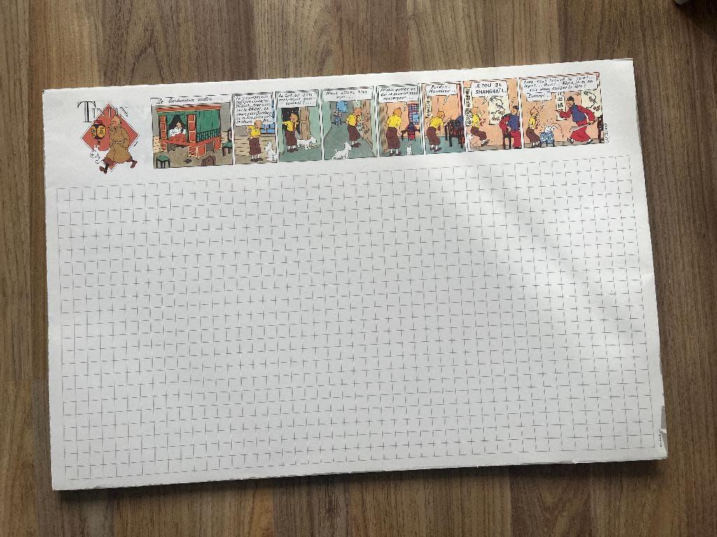 GROOT PLAKBRIEFJE VOOR OP KANTOOR IN KUIFJE, Ophalen of Verzenden, Kuifje