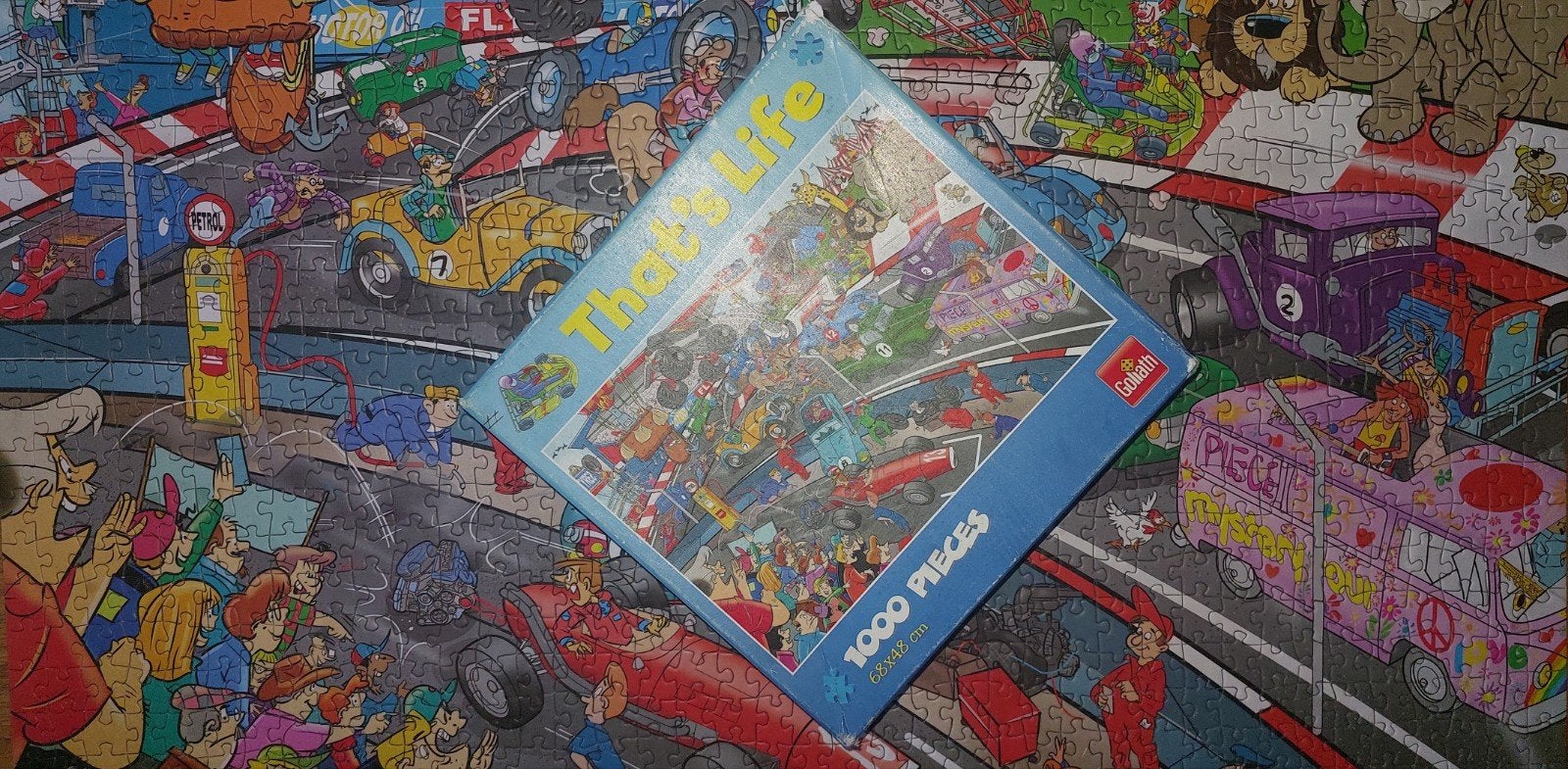 Goliath That's Life puzzel - Circuit / Autorace - 1000 stukj, Enlèvement, 500 à 1500 pièces, Utilisé, Puzzle