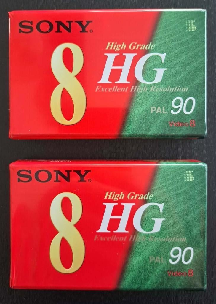 Verzegelde SONY High Grade PAL 90 Video 8 cassettes, Ophalen of Verzenden, (Video)band