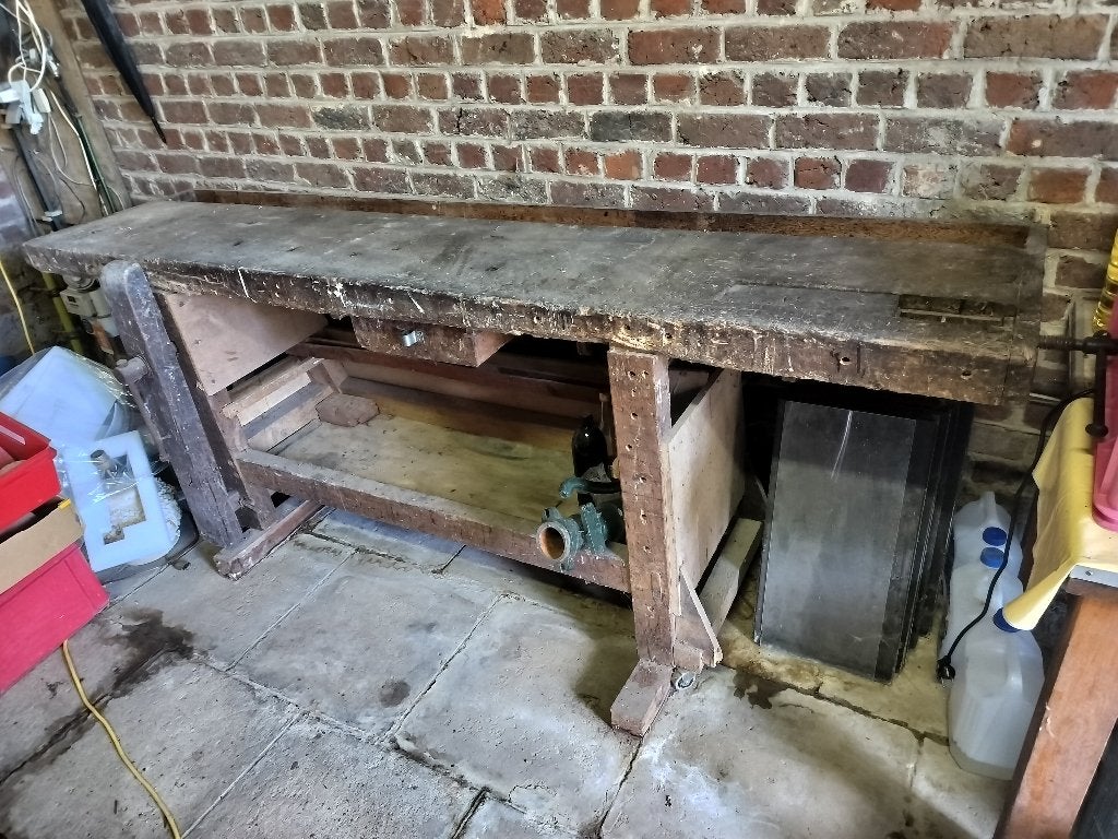 Oude houten werkbank, Doe-het-zelf en Bouw, Ophalen, Gebruikt