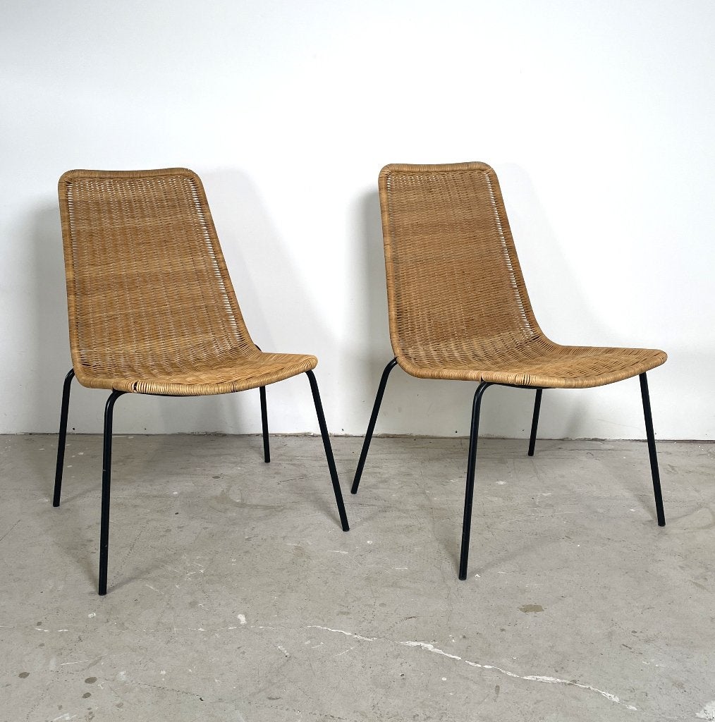 Ensemble de 2 chaises Basket, Gian Franco Legler, Maison & Meubles, Métal, Vintage, Deux, Enlèvement