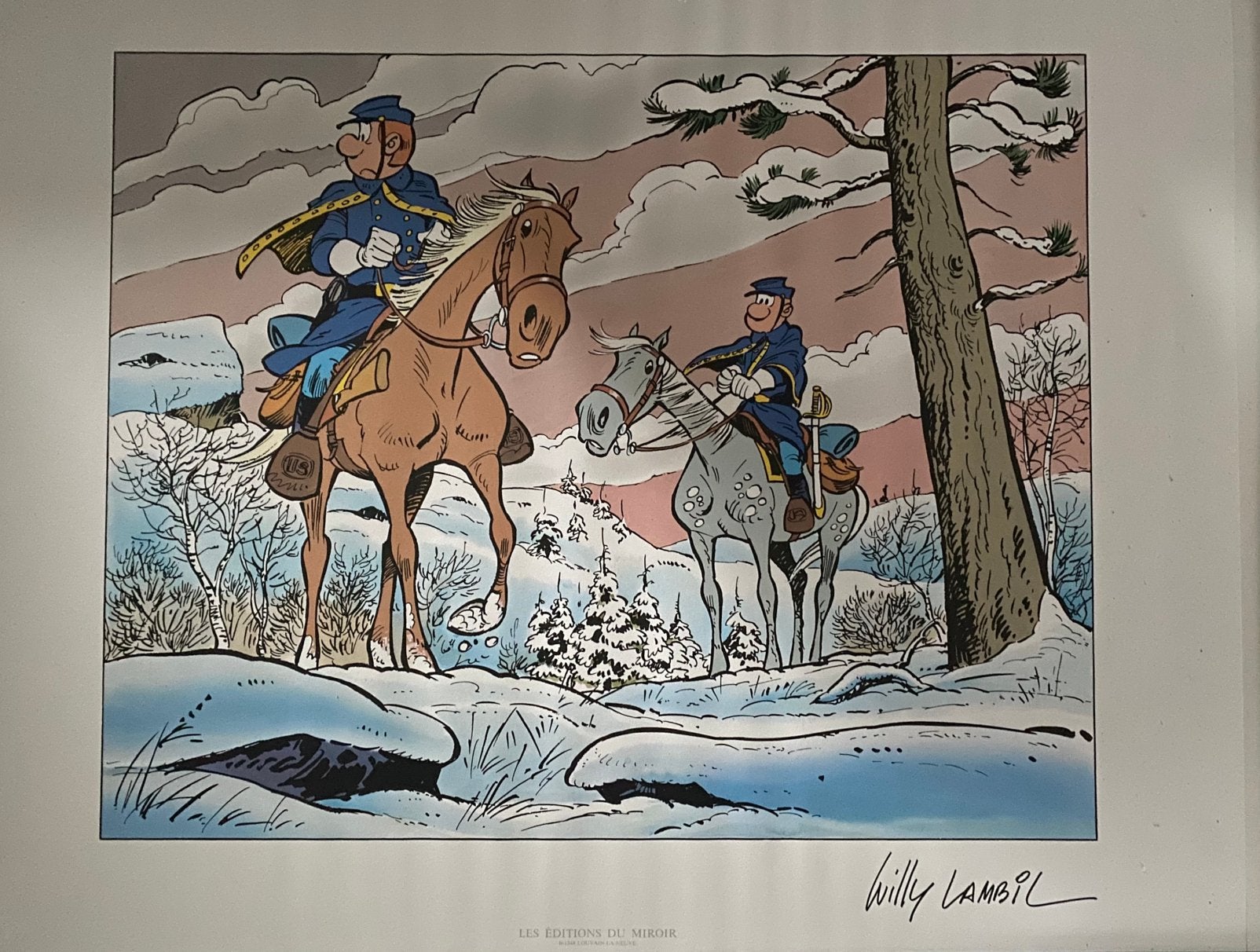 Blauwbloezen XL Kunstdruk / Poster – Éditions du Miroir 1984, Ophalen of Verzenden, Zo goed als nieuw