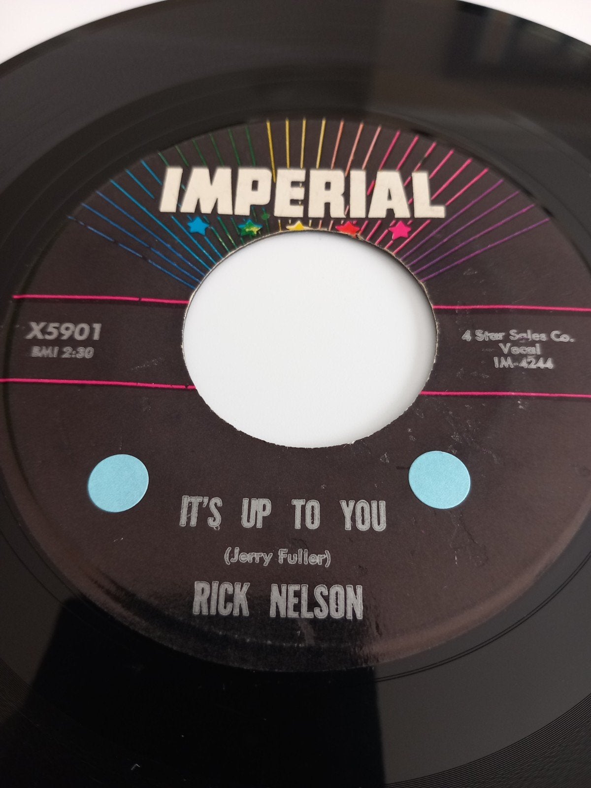 RICK NELSON. IT'S UP TO YOU. POPCORN 45T, Enlèvement ou Envoi