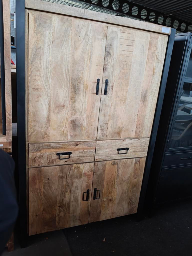 Mangohouten opbergkast (outlet), Maison & Meubles, Accessoires pour la Maison | Autre, Neuf, Bois, Enlèvement