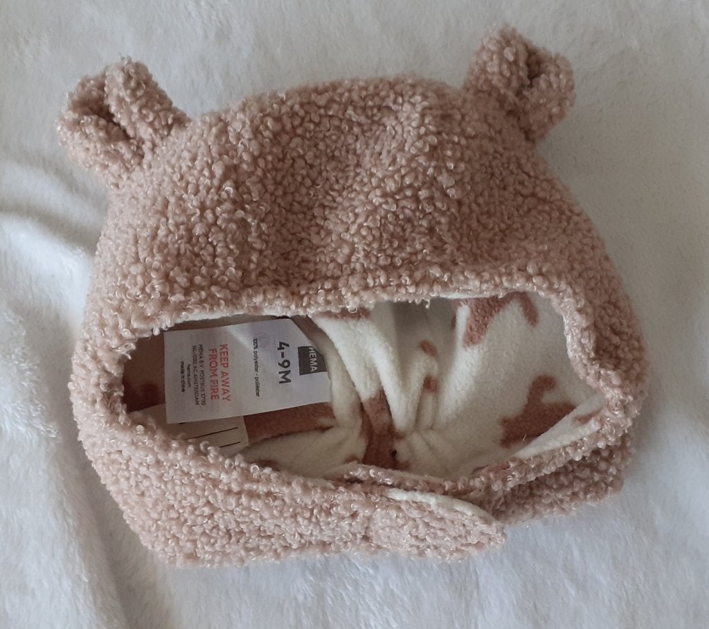 Baby muts beertje met oortjes Hema 6-12M, Enlèvement ou Envoi, Neuf, Garçon ou Fille, Autres types