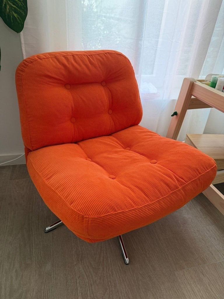 IKEA DYVLINGE fauteuil — oranje (Kelinge oranje), Huis en Inrichting, Fauteuils, Ophalen, Zo goed als nieuw