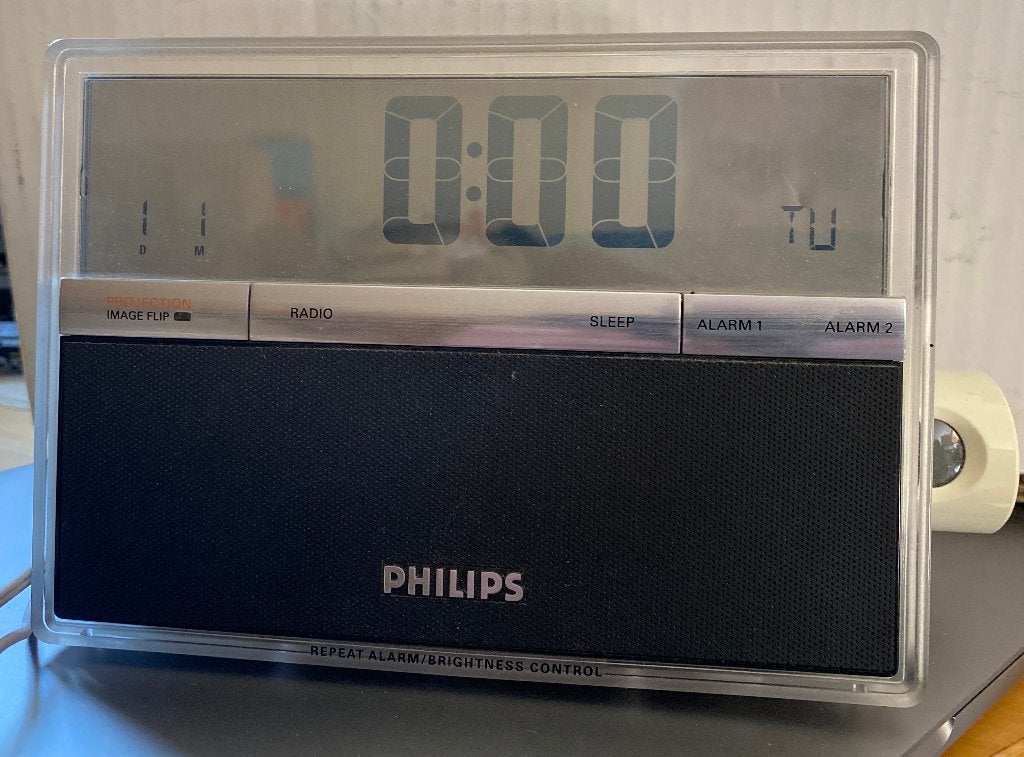 Radio-réveil Philips, projection de l'heure, sons d'ambiance, Enlèvement ou Envoi, Utilisé, Radio