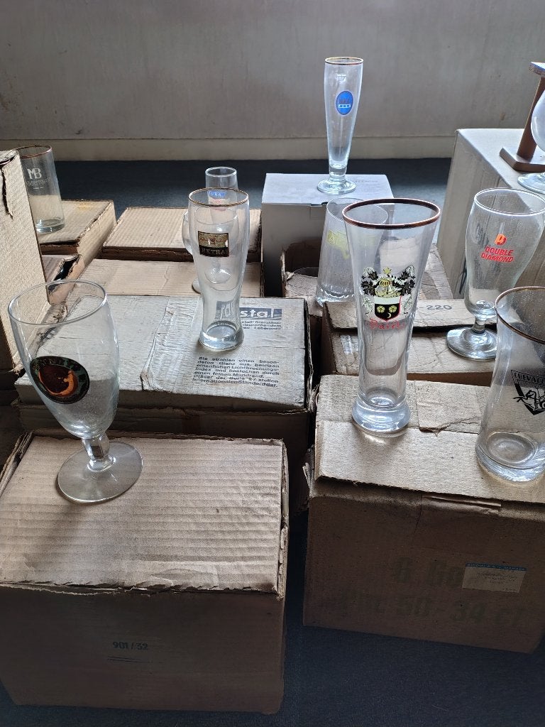 bierglazen van de jaren 1975, Verzamelen, Ophalen, Gebruikt, Bierglas