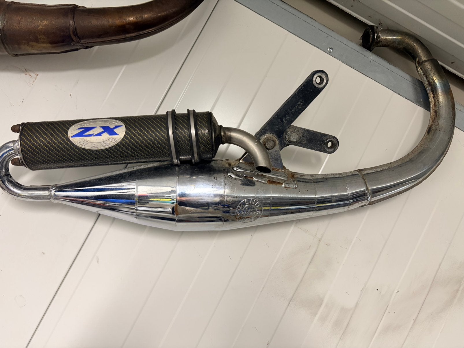 Krul uitlaat leovinci zx chroom voor booster, Ophalen of Verzenden, Zo goed als nieuw, Uitlaat, Yamaha