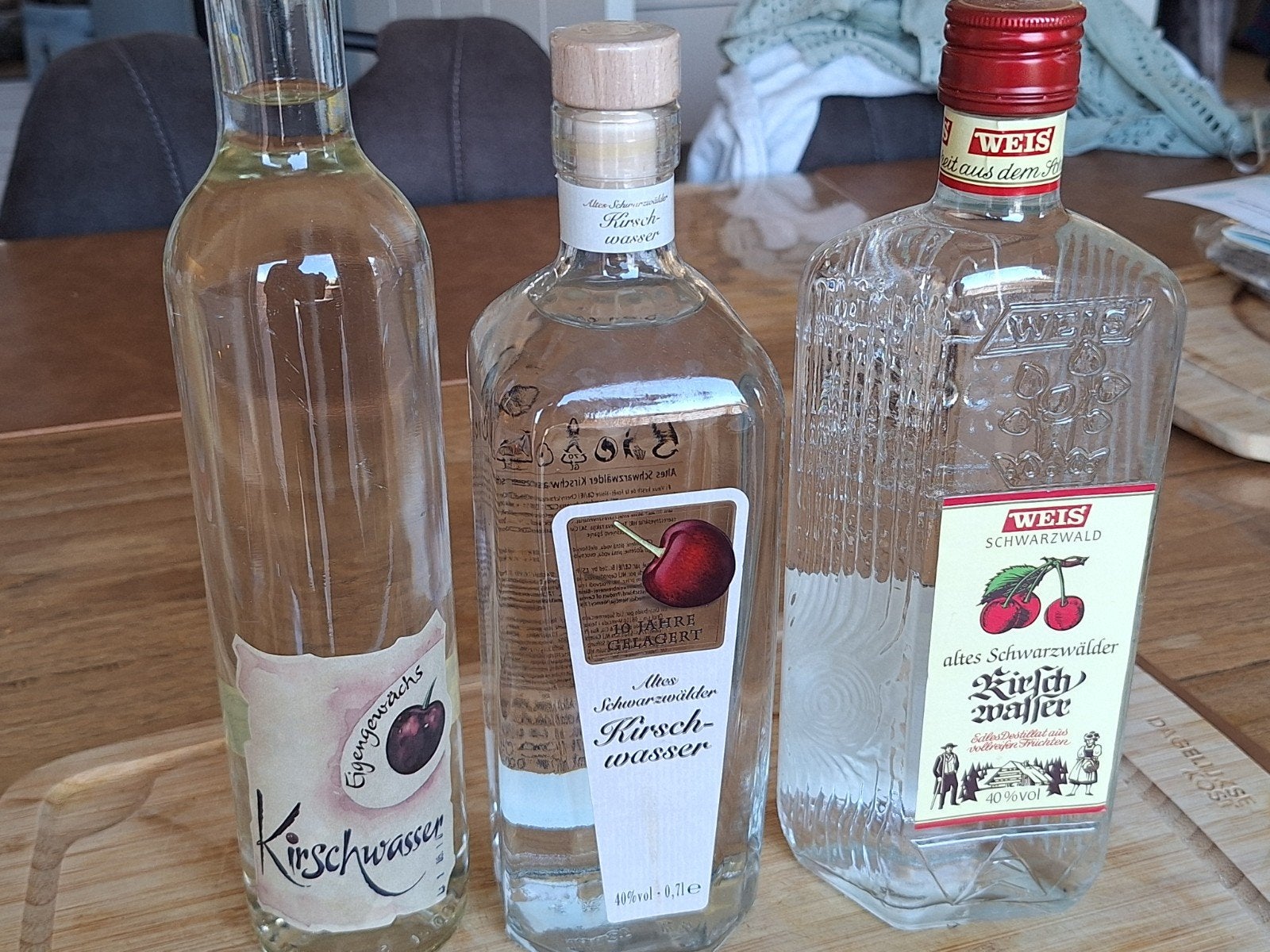 Kirsch wasser, Ophalen