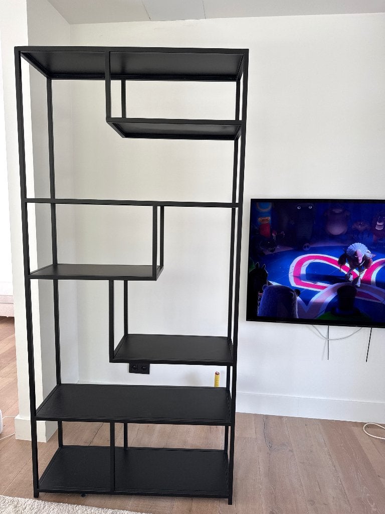 Boekenrek of decoratie steellook zwart, Ophalen, Gebruikt, 50 tot 100 cm, 150 tot 200 cm