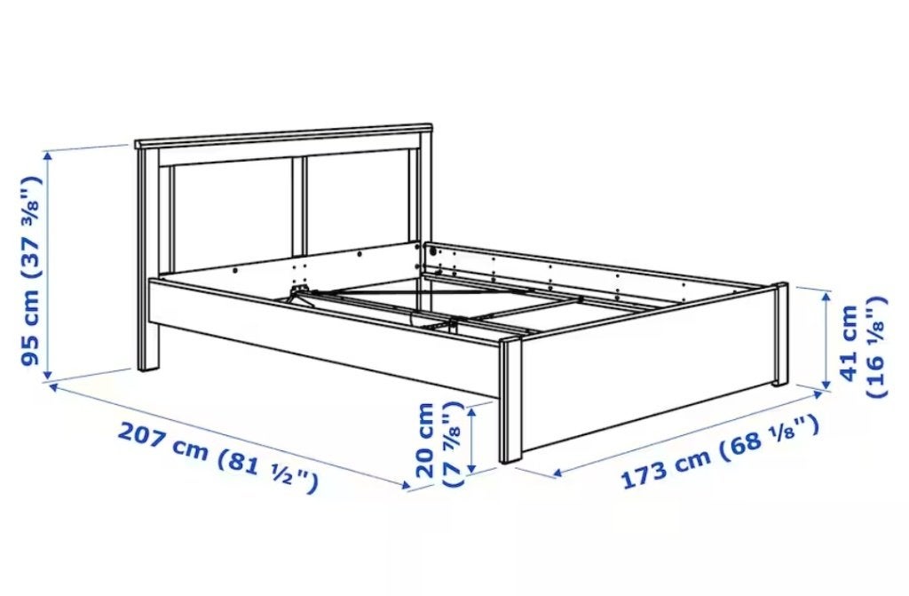 Lit Ikea, Maison & Meubles, Comme neuf, Enlèvement, 200 cm, Blanc