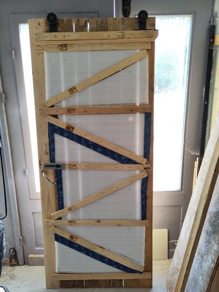 Schuifdeur met systeem, Doe-het-zelf en Bouw, Ophalen, Gebruikt, Hout