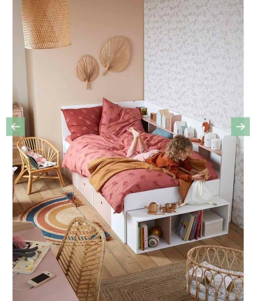 Bed met opbergruimte, Huis en Inrichting, Ophalen, 90 cm, Eenpersoons, Zo goed als nieuw