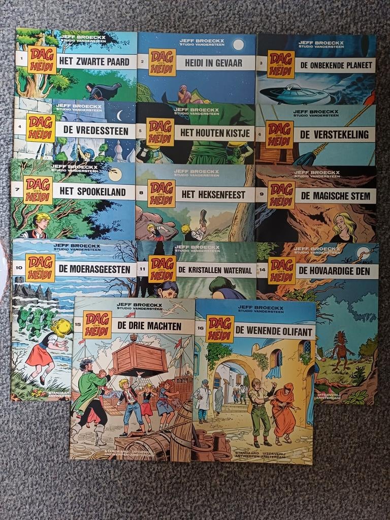Bijna complete reeks Dag en Heidi - Jeff Broeckx, Meerdere stripboeken, Ophalen of Verzenden, Zo goed als nieuw, Jeff Broeckx